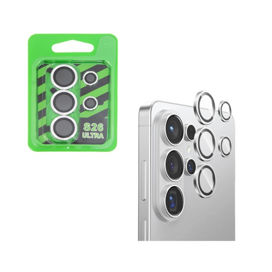 Protetor de Vidro da Câmera Traseira para Samsung Galaxy S26 Ultra Prata